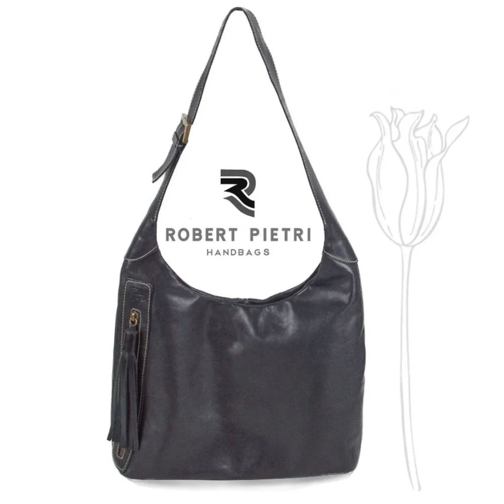 ROBERT  PIETRI Spain Side Zipper Leather Shoulder Hobo Bag